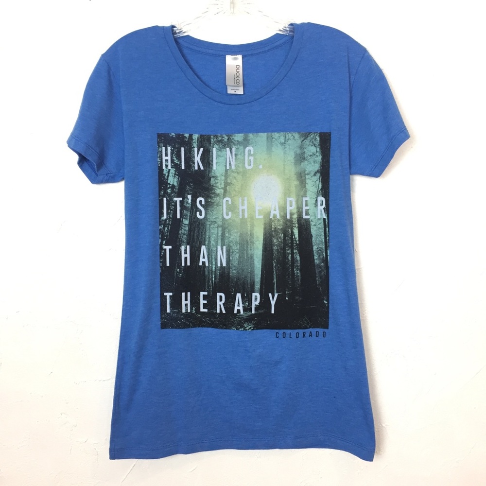 COLORADO Hiking Graphic Tee Shirt Blue M
